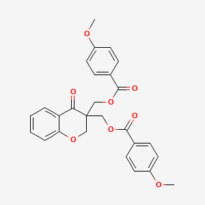 (3-{[(4-methoxybenzoyl)oxy]methyl}-4-oxo-3,4-dihydro-2H-chromen-3-yl)methyl 4-methoxybenzenecarboxylate