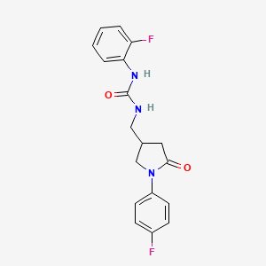 1-(2-Fluorophenyl)-3-((1-(4-fluorophenyl)-5-oxopyrrolidin-3-yl)methyl)urea