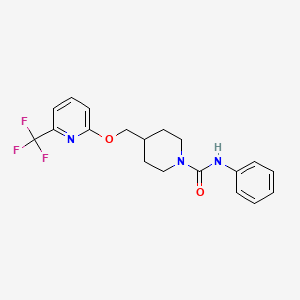 molecular formula C19H20F3N3O2 B2401205 N-phenyl-4-({[6-(trifluoromethyl)pyridin-2-yl]oxy}methyl)piperidine-1-carboxamide CAS No. 2380062-78-0