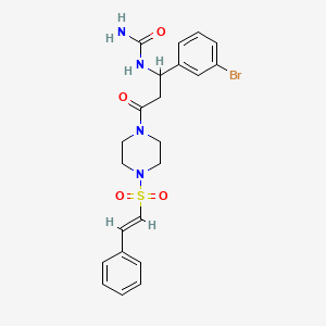 [1-(3-Bromophenyl)-3-oxo-3-[4-[(E)-2-phenylethenyl]sulfonylpiperazin-1-yl]propyl]urea