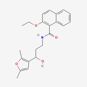 molecular formula C22H25NO4 B2401216 N-[3-(2,5-DIMETHYLFURAN-3-YL)-3-HYDROXYPROPYL]-2-ETHOXYNAPHTHALENE-1-CARBOXAMIDE CAS No. 1421513-13-4
