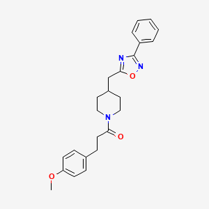 1-[3-(4-Methoxyphenyl)propanoyl]-4-[(3-phenyl-1,2,4-oxadiazol-5-yl)methyl]piperidine