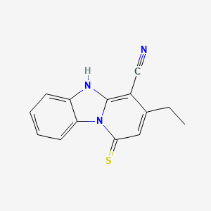 3-ethyl-1-sulfanylidene-5H-pyrido[1,2-a]benzimidazole-4-carbonitrile