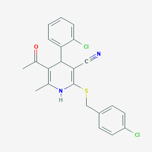 5-Acetyl-2-((4-chlorobenzyl)thio)-4-(2-chlorophenyl)-6-methyl-1,4-dihydropyridine-3-carbonitrile