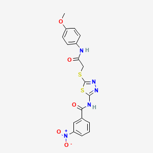 N-(5-((2-((4-methoxyphenyl)amino)-2-oxoethyl)thio)-1,3,4-thiadiazol-2-yl)-3-nitrobenzamide