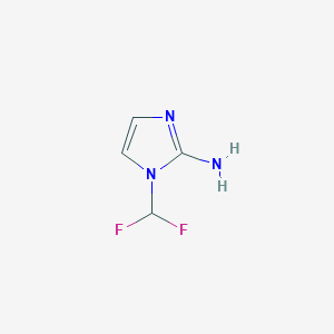 molecular formula C4H5F2N3 B2401244 1-(difluoromethyl)-1H-imidazol-2-amine CAS No. 2137617-28-6