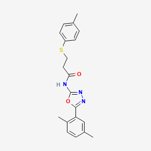 N-(5-(2,5-dimethylphenyl)-1,3,4-oxadiazol-2-yl)-3-(p-tolylthio)propanamide