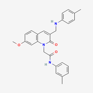2-(7-methoxy-2-oxo-3-((p-tolylamino)methyl)quinolin-1(2H)-yl)-N-(m-tolyl)acetamide