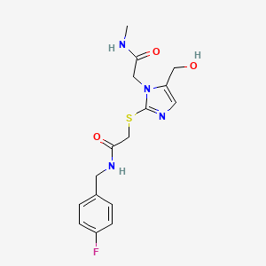 N-(4-fluorobenzyl)-2-((5-(hydroxymethyl)-1-(2-(methylamino)-2-oxoethyl)-1H-imidazol-2-yl)thio)acetamide