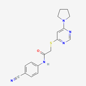 N-(4-cyanophenyl)-2-((6-(pyrrolidin-1-yl)pyrimidin-4-yl)thio)acetamide