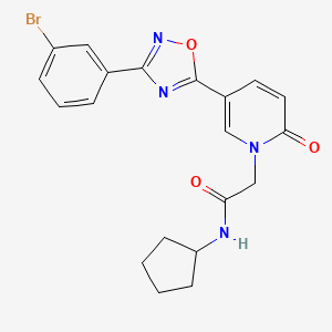 2-(5-(3-(3-bromophenyl)-1,2,4-oxadiazol-5-yl)-2-oxopyridin-1(2H)-yl)-N-cyclopentylacetamide