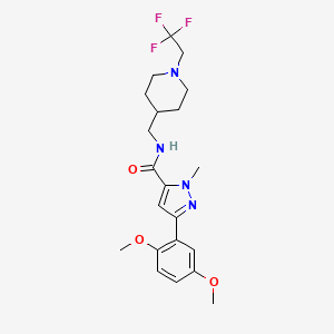 5-(2,5-Dimethoxyphenyl)-2-methyl-N-[[1-(2,2,2-trifluoroethyl)piperidin-4-yl]methyl]pyrazole-3-carboxamide