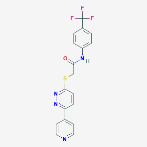 2-(6-pyridin-4-ylpyridazin-3-yl)sulfanyl-N-[4-(trifluoromethyl)phenyl]acetamide