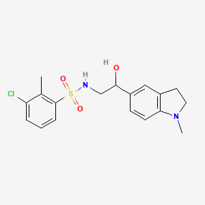 3-chloro-N-(2-hydroxy-2-(1-methylindolin-5-yl)ethyl)-2-methylbenzenesulfonamide