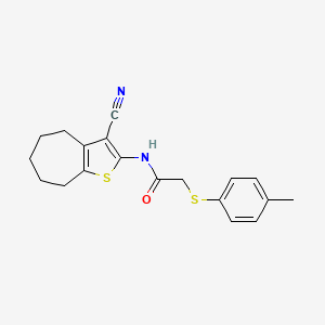 N-(3-cyano-5,6,7,8-tetrahydro-4H-cyclohepta[b]thiophen-2-yl)-2-(p-tolylthio)acetamide
