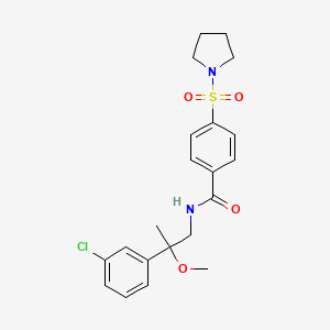 N-(2-(3-chlorophenyl)-2-methoxypropyl)-4-(pyrrolidin-1-ylsulfonyl)benzamide