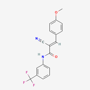 (E)-2-cyano-3-(4-methoxyphenyl)-N-(3-(trifluoromethyl)phenyl)acrylamide