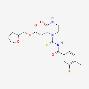 (Tetrahydrofuran-2-yl)methyl 2-(1-((3-bromo-4-methylbenzoyl)carbamothioyl)-3-oxopiperazin-2-yl)acetate
