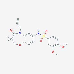 N-(5-allyl-3,3-dimethyl-4-oxo-2,3,4,5-tetrahydrobenzo[b][1,4]oxazepin-7-yl)-3,4-dimethoxybenzenesulfonamide