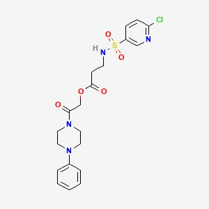 2-Oxo-2-(4-phenylpiperazin-1-yl)ethyl 3-(6-chloropyridine-3-sulfonamido)propanoate