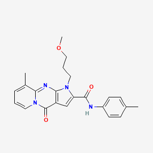 molecular formula C23H24N4O3 B2401323 1-(3-methoxypropyl)-9-methyl-4-oxo-N-(p-tolyl)-1,4-dihydropyrido[1,2-a]pyrrolo[2,3-d]pyrimidine-2-carboxamide CAS No. 902045-33-4