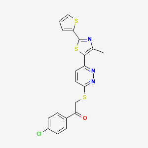 1-(4-Chlorophenyl)-2-((6-(4-methyl-2-(thiophen-2-yl)thiazol-5-yl)pyridazin-3-yl)thio)ethanone