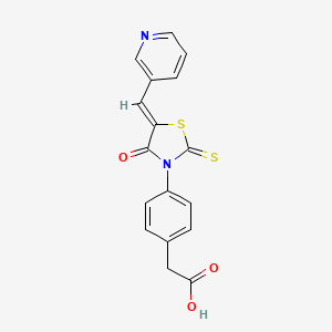 (Z)-2-(4-(4-oxo-5-(pyridin-3-ylmethylene)-2-thioxothiazolidin-3-yl)phenyl)acetic acid