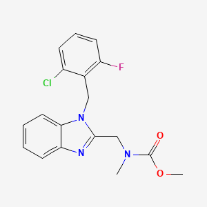 molecular formula C18H17ClFN3O2 B2401336 methyl ((1-(2-chloro-6-fluorobenzyl)-1H-benzo[d]imidazol-2-yl)methyl)(methyl)carbamate CAS No. 941919-23-9