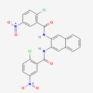 molecular formula C24H14Cl2N4O6 B2401345 2-chloro-N-[3-(2-chloro-5-nitrobenzamido)naphthalen-2-yl]-5-nitrobenzamide CAS No. 389065-58-1