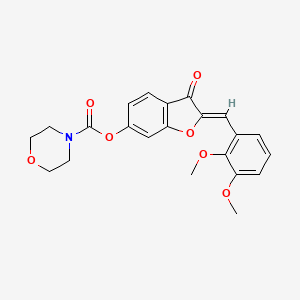 molecular formula C22H21NO7 B2401358 (Z)-2-(2,3-dimethoxybenzylidene)-3-oxo-2,3-dihydrobenzofuran-6-yl morpholine-4-carboxylate CAS No. 622795-01-1