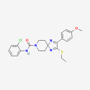 molecular formula C23H25ClN4O2S B2401362 N-(2-CHLOROPHENYL)-2-(ETHYLSULFANYL)-3-(4-METHOXYPHENYL)-1,4,8-TRIAZASPIRO[4.5]DECA-1,3-DIENE-8-CARBOXAMIDE CAS No. 894882-06-5