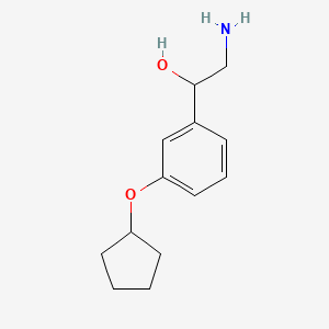 molecular formula C13H19NO2 B2401367 2-amino-1-(3-cyclopentyloxyphenyl)ethanol CAS No. 1181576-31-7