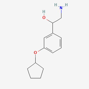 molecular formula C13H19NO2 B2401367 2-Amino-1-[3-(cyclopentyloxy)phenyl]ethan-1-ol CAS No. 1181576-31-7