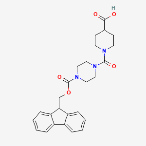 1-(4-{[(9H-fluoren-9-yl)methoxy]carbonyl}piperazine-1-carbonyl)piperidine-4-carboxylic acid