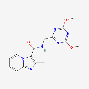 molecular formula C15H16N6O3 B2401369 N-[(4,6-dimethoxy-1,3,5-triazin-2-yl)methyl]-2-methylimidazo[1,2-a]pyridine-3-carboxamide CAS No. 2034521-96-3