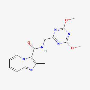 molecular formula C15H16N6O3 B2401369 N-((4,6-dimethoxy-1,3,5-triazin-2-yl)methyl)-2-methylimidazo[1,2-a]pyridine-3-carboxamide CAS No. 2034521-96-3