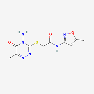 2-((4-amino-6-methyl-5-oxo-4,5-dihydro-1,2,4-triazin-3-yl)thio)-N-(5-methylisoxazol-3-yl)acetamide