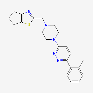 2-[[4-[6-(2-Methylphenyl)pyridazin-3-yl]piperazin-1-yl]methyl]-5,6-dihydro-4H-cyclopenta[d][1,3]thiazole