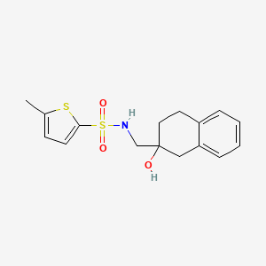 molecular formula C16H19NO3S2 B2401374 N-((2-hydroxy-1,2,3,4-tetrahydronaphthalen-2-yl)methyl)-5-methylthiophene-2-sulfonamide CAS No. 1421457-28-4