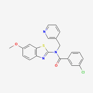 3-chloro-N-(6-methoxybenzo[d]thiazol-2-yl)-N-(pyridin-3-ylmethyl)benzamide