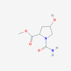 molecular formula C7H12N2O4 B2401401 methyl 1-carbamoyl-4-hydroxypyrrolidine-2-carboxylate CAS No. 321391-94-0