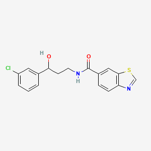molecular formula C17H15ClN2O2S B2401441 N-[3-(3-chlorophenyl)-3-hydroxypropyl]-1,3-benzothiazole-6-carboxamide CAS No. 2034354-59-9