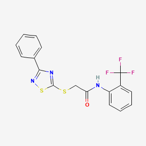 B2401466 2-((3-phenyl-1,2,4-thiadiazol-5-yl)thio)-N-(2-(trifluoromethyl)phenyl)acetamide CAS No. 864856-19-9
