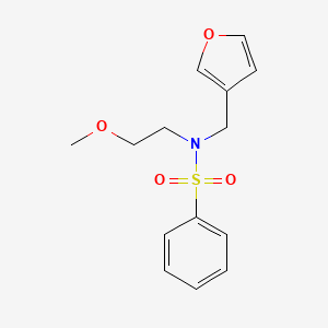 molecular formula C14H17NO4S B2401507 N-(furan-3-ylmethyl)-N-(2-methoxyethyl)benzenesulfonamide CAS No. 1421457-46-6
