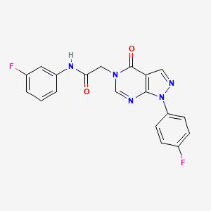 molecular formula C19H13F2N5O2 B2401521 N-(3-fluorophenyl)-2-[1-(4-fluorophenyl)-4-oxopyrazolo[3,4-d]pyrimidin-5-yl]acetamide CAS No. 852450-39-6