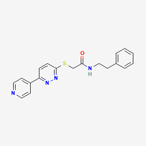 molecular formula C19H18N4OS B2401523 N-phenethyl-2-((6-(pyridin-4-yl)pyridazin-3-yl)thio)acetamide CAS No. 872702-23-3