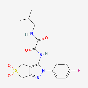 molecular formula C17H19FN4O4S B2401535 N1-(2-(4-fluorophenyl)-5,5-dioxido-4,6-dihydro-2H-thieno[3,4-c]pyrazol-3-yl)-N2-isobutyloxalamide CAS No. 899733-47-2