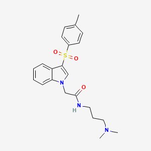 molecular formula C22H27N3O3S B2401539 N-(3-(dimethylamino)propyl)-2-(3-tosyl-1H-indol-1-yl)acetamide CAS No. 946358-73-2