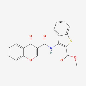 molecular formula C20H13NO5S B2401541 methyl 3-(4-oxo-4H-chromene-3-carboxamido)benzo[b]thiophene-2-carboxylate CAS No. 477556-21-1