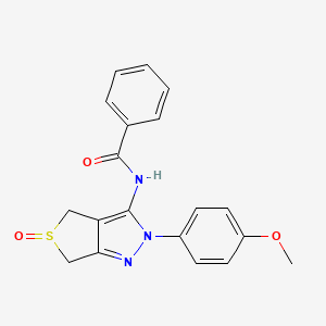 molecular formula C19H17N3O3S B2401543 N-[2-(4-methoxyphenyl)-5-oxo-4,6-dihydrothieno[3,4-c]pyrazol-3-yl]benzamide CAS No. 1007192-26-8